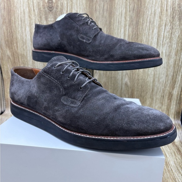 Vince Grey Suede Leather Lace Up Dress Shoes - Picture 11 of 11